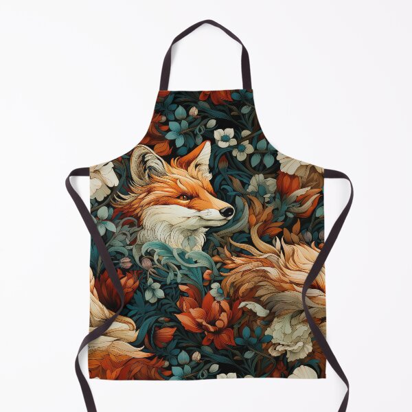 Item preview, Sly fox Seamless Pattern illustration inspired by William Morris designed and sold by The Willow Of Rain City.