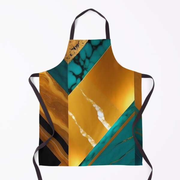 Item preview, Turquoise Teal And Golden Pattern - Marble Design Gold Effect Stripes designed and sold by Moonsiess.