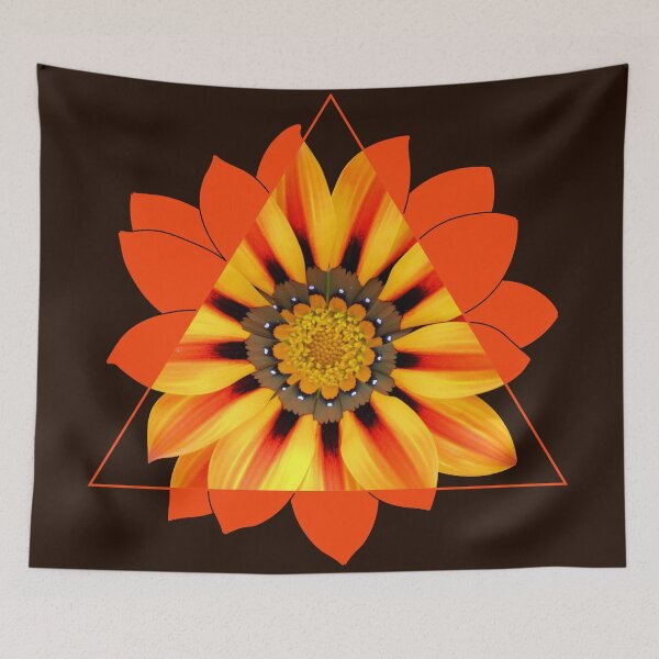 Item preview, Orange Gazania Flower Triangle designed and sold by CatByDesign.