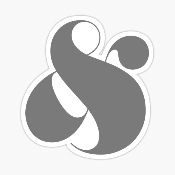 Minimalistic Black And White Ampersand Symbol Graphic | Sticker