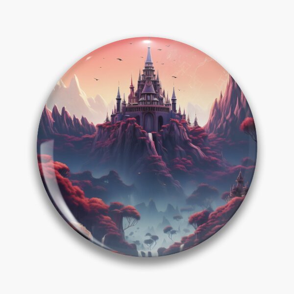 Item preview, Castle of Crimson Skies: Sunset Over the Mystic Mountain designed and sold by oanaunciuleanu.