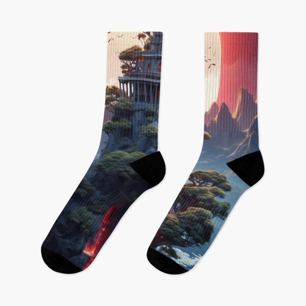 Item preview, Castle of Crimson Skies: Sunset Over the Mystic Mountain designed and sold by oanaunciuleanu.