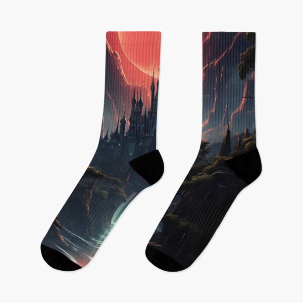 Item preview, Castle of Crimson Skies: Sunset Over the Mystic Mountain designed and sold by oanaunciuleanu.