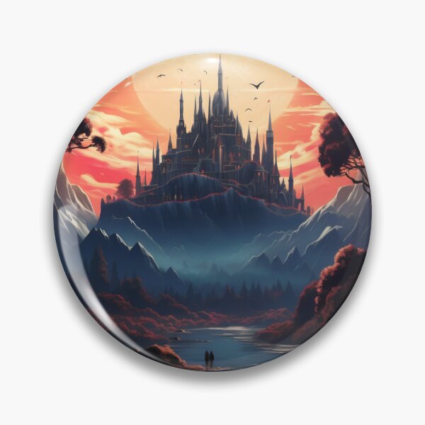 Item preview, Castle of Crimson Skies: Sunset Over the Mystic Mountain designed and sold by oanaunciuleanu.