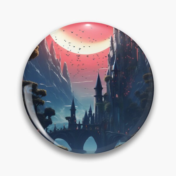 Item preview, Castle of Crimson Skies: Sunset Over the Mystic Mountain designed and sold by oanaunciuleanu.