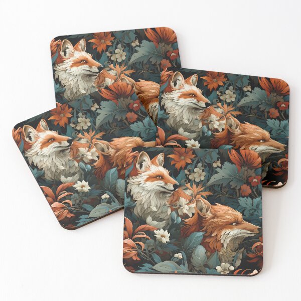 Item preview, Sly fox Seamless Pattern illustration inspired by William Morris designed and sold by The Willow Of  Rain City.