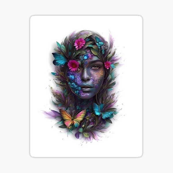 water colour, flowers, feminine art, spiritual, gift for girls Sticker