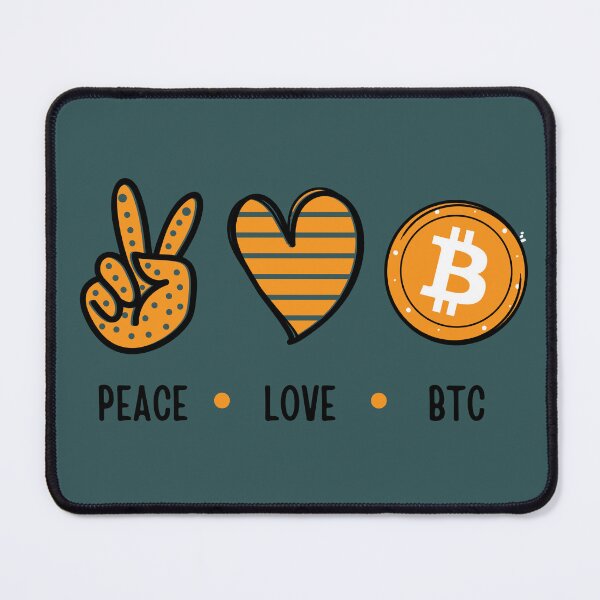 Item preview, Vintage - Peace, Love, BTC - Crypto Logo designed and sold by GetCryptoSwag.