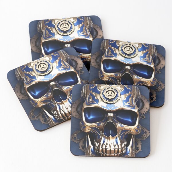 Item preview, STEAMPUNK METALLIC AND GOLD SKULL designed and sold by VOODOO-BABY.