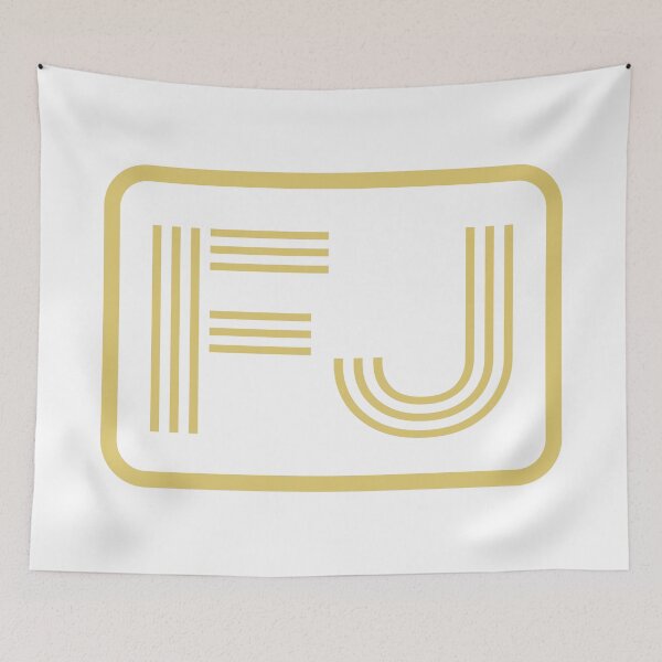 Item preview, FJ Initials Gold Geometric Letters designed and sold by Jeallan Designs.