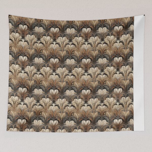 Item preview, Art deco tile in brown and black, elegant luxury _01 designed and sold by Caphira.