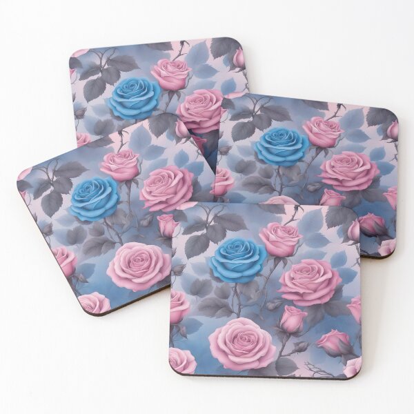 Item preview, Pink and blue roses designed and sold by lori189.