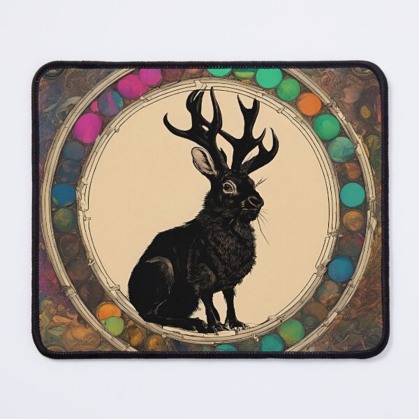 Item preview, Black Jackalope in Technicolor designed and sold by HabitableMoons.