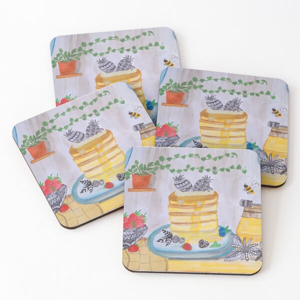 Item preview, Pancakes,  fruit bowl and honey jar  designed and sold by Kiruthikaarts.