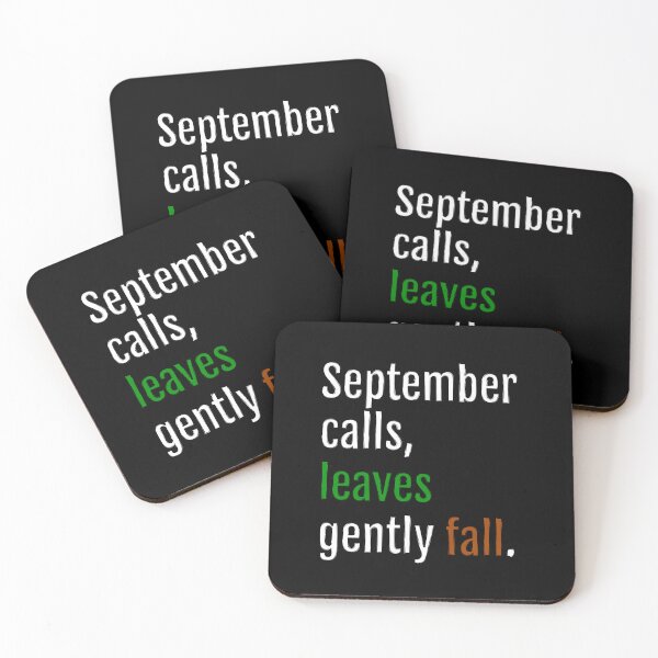 Item preview, September calls, leaves gently fall. (Black Edition) designed and sold by QuotopiaThreads.