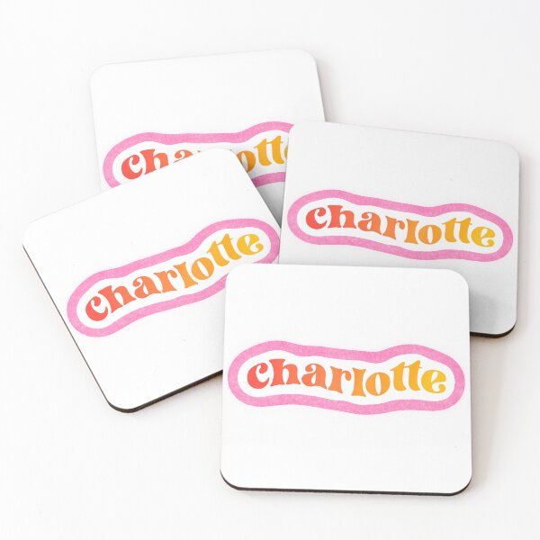 Item preview, Charlotte Name Sticker Pink & Orange Gradient designed and sold by NataGerken.