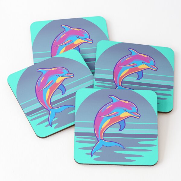 Item preview, Tranquil River Dolphin Silhouette at Sunset - Nature Artwork on Redbubble designed and sold by TEEJAMBOREE.