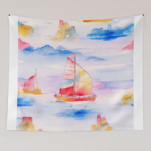 Item preview, Sailing boats watercolour pattern designed and sold by AlfredSSikula.