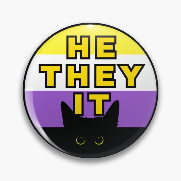 Item preview, Void Cat Non-binary He/They/It Pronouns designed and sold by Furia LGBTQ+ Accessories.