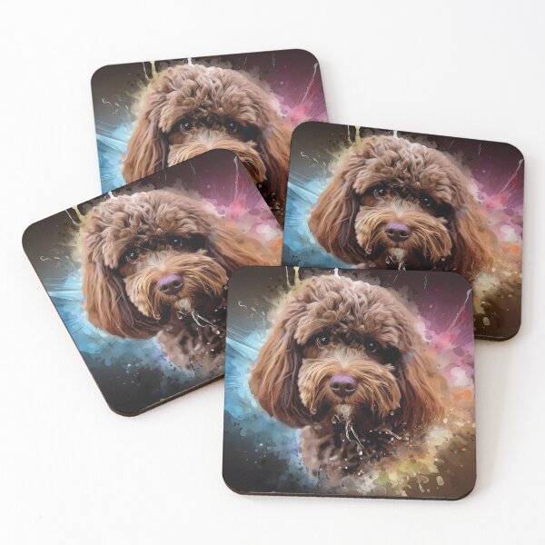 Item preview, Adorable Cockapoo Dog Splash Art Print 4 designed and sold by The Digital Compass.