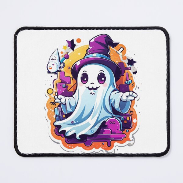 Item preview, Cute Ghost Wearing Witch Hat designed and sold by Imaginaria Inkworks.