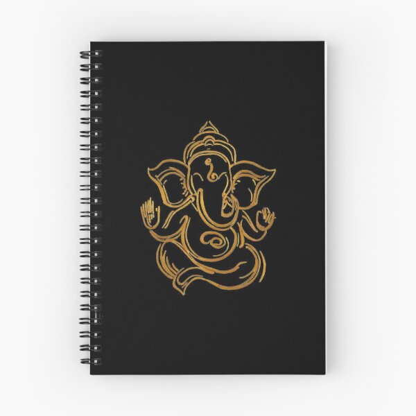 Aperçu de l'œuvre Happy Gold Ganesha : l'élégance en une seule ligne créée et vendue par ElephantClub.