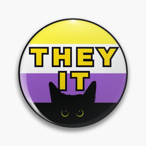 Item preview, Void Cat Pronombres no binarios ellos/ellos designed and sold by Furia LGBTQ+ Accessories.