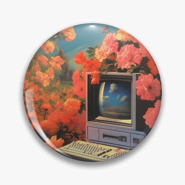 Item preview, Retro Computer and a Bunch of Red Flowers designed and sold by Je-we.