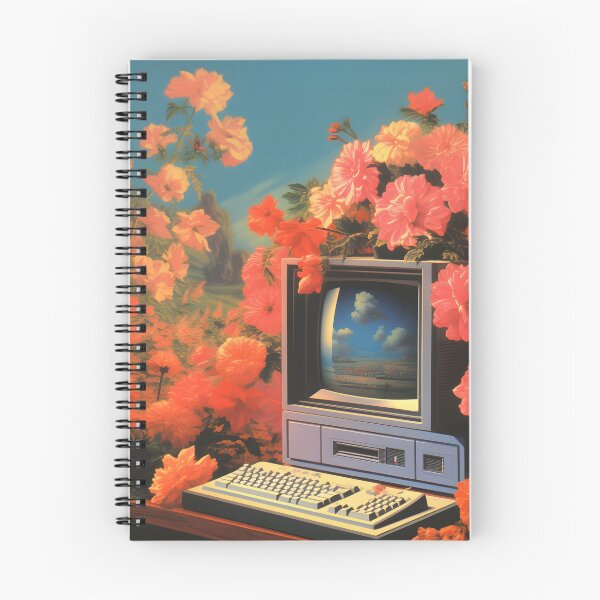 Item preview, Retro Computer and a Bunch of Red Flowers designed and sold by Je-we.