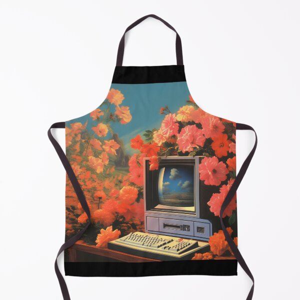 Item preview, Retro Computer and a Bunch of Red Flowers designed and sold by Je-we.