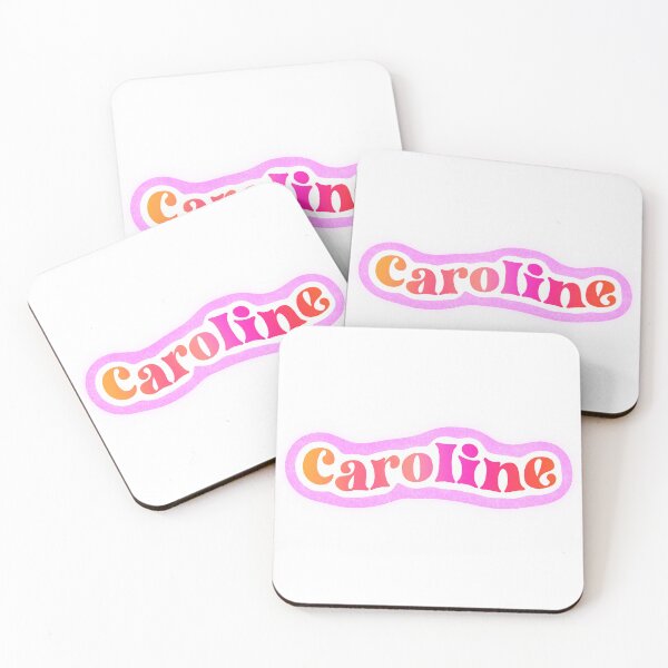 Item preview, Caroline Name Sticker Pink & Orange Gradient designed and sold by NataGerken.