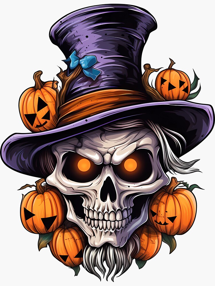 Halloween Skeleton Sticker for Sale by Win Hardy