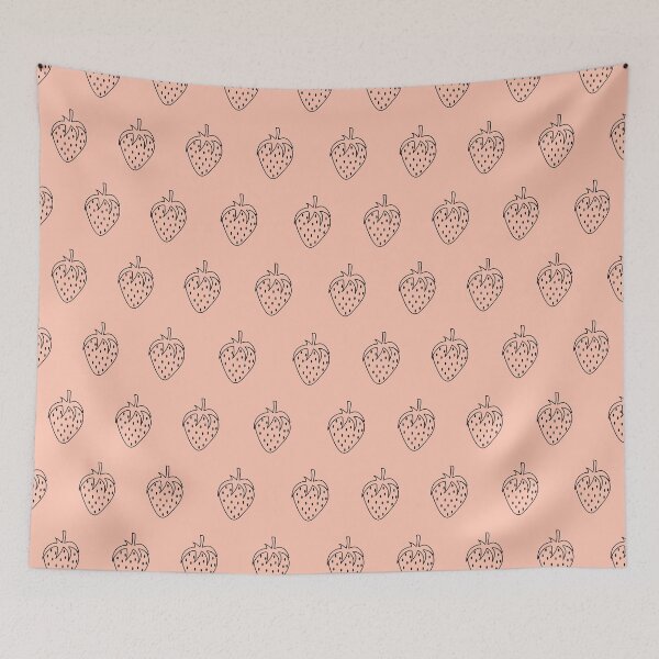 Item preview, Pink Strawberry Pattern Aesthetic Strawberries Pale Pink designed and sold by morgenbaer.