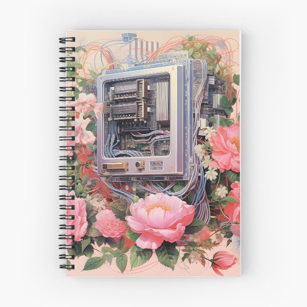 Item preview, Retro Computer Microchip and a Bunch of Pink Flowers designed and sold by Je-we.