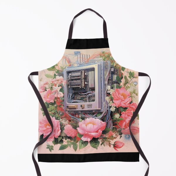 Item preview, Retro Computer Microchip and a Bunch of Pink Flowers designed and sold by Je-we.