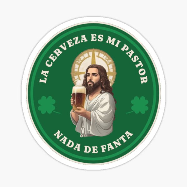 Vista previa del artículo con la obra «La cerveza es mi pastor, nada de Fanta», diseñado y vendido por BRINDELEGARD.