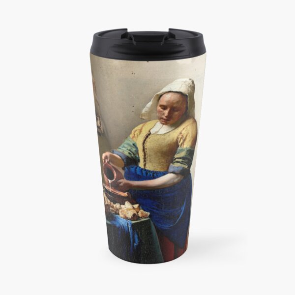VERMEER : Vintage 1683 Milk Maid Painting Print Travel Mug