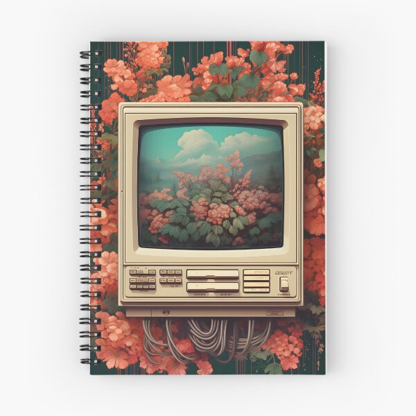 Item preview, Retro Computer and a Bunch of Red Flowers designed and sold by Je-we.
