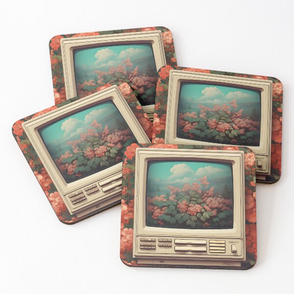 Item preview, Retro Computer and a Bunch of Red Flowers designed and sold by Je-we.