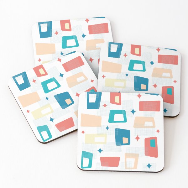 Item preview, Atomic Age Mid Century Modern Blocks Celadon Blue designed and sold by trdstudio.