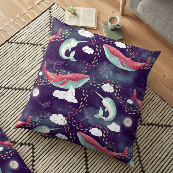 Rêves de baleines Coussin de sol