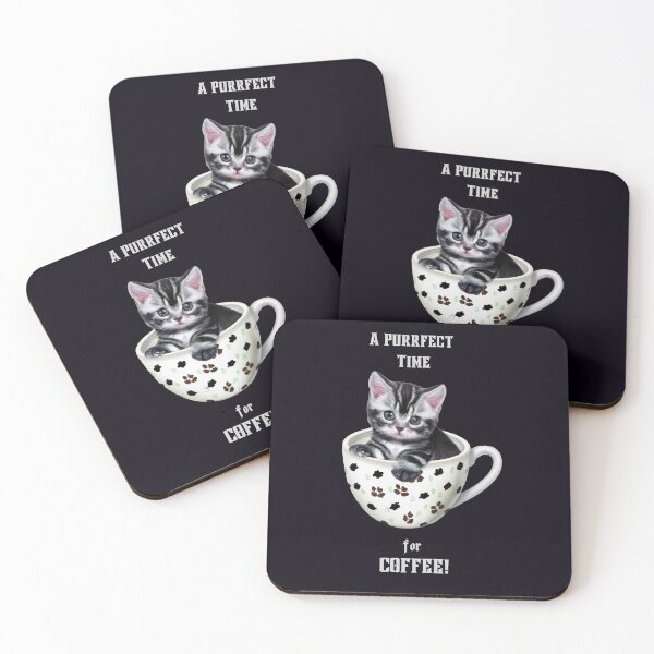 Item preview, Adorable Purrfect time for Coffee! Companion Artwork designed and sold by CherWhiteRabbit.