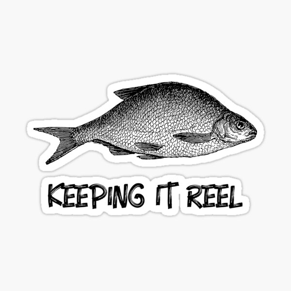 Keeping it Reel Fishing Pole and Fish on Line Wall Art Decal Stickers