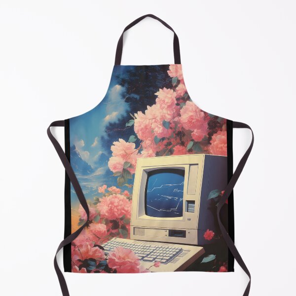 Item preview, Retro Computer and a Bunch of Pink Flowers and Nature designed and sold by Je-we.
