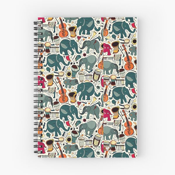 Item preview, Music Instruments and Elephants Pattern: A Harmony of Creativity designed and sold by ElephantClub.