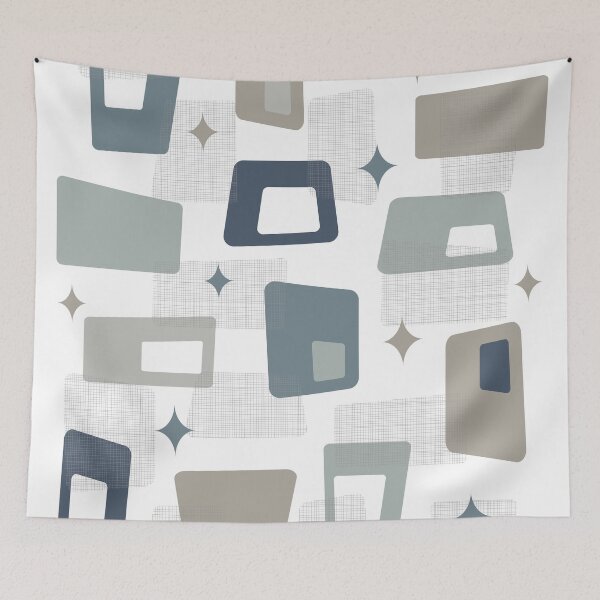 Item preview, Atomic Age Mid Century Modern Blocks Gray designed and sold by trdstudio.