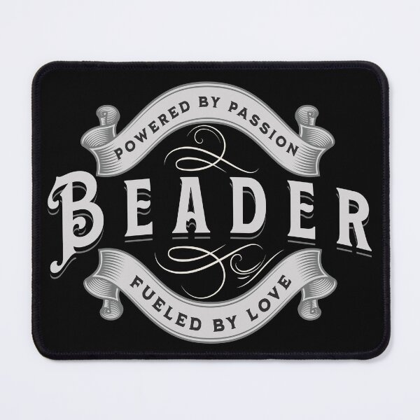 Item preview, Beader powered by passion fueled by love jewelry maker gift ornamental ribbon designed and sold by MetalicBabe.