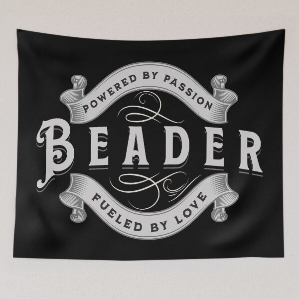 Item preview, Beader powered by passion fueled by love jewelry maker gift ornamental ribbon designed and sold by MetalicBabe.