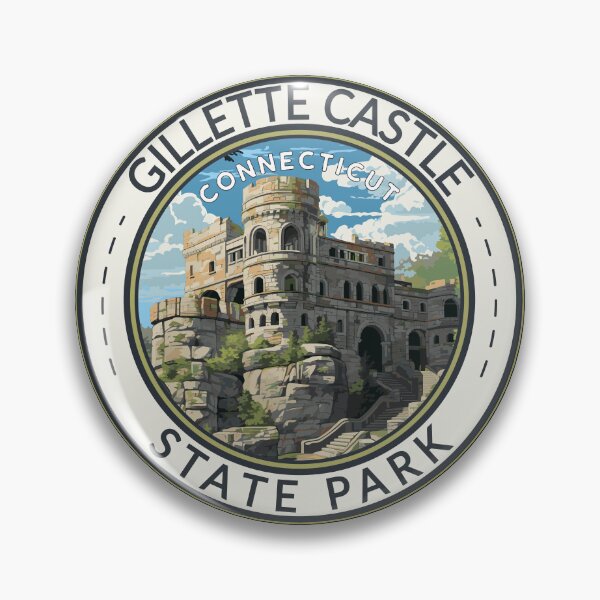 Item preview, Gillette Castle State Park Connecticut Travel Art Badge designed and sold by KrisSidDesigns.