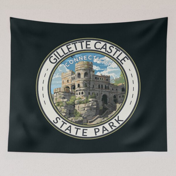 Item preview, Gillette Castle State Park Connecticut Travel Art Badge designed and sold by KrisSidDesigns.